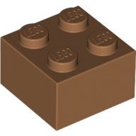Lego kostka (kostička) 2x2, tělová tmavší (4645062, 6058085)